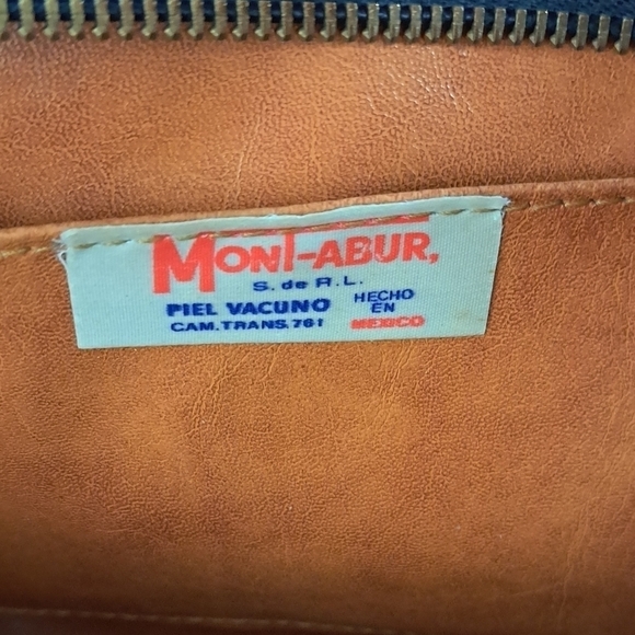 Mont-Abur vintage tooled leather rose & toreador bull purse leather shoulder bag - Picture 11 of 16